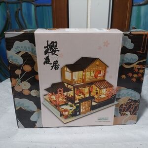 Japanese Dollhouse Kit with Cherry Blossom Design
